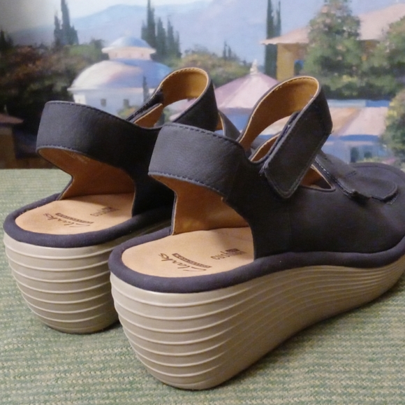 👟👟Clarks Reedly Juno Dark Gray Comfort Sandals Velcro Ortholite Size 7.5 Women - Picture 11 of 16
